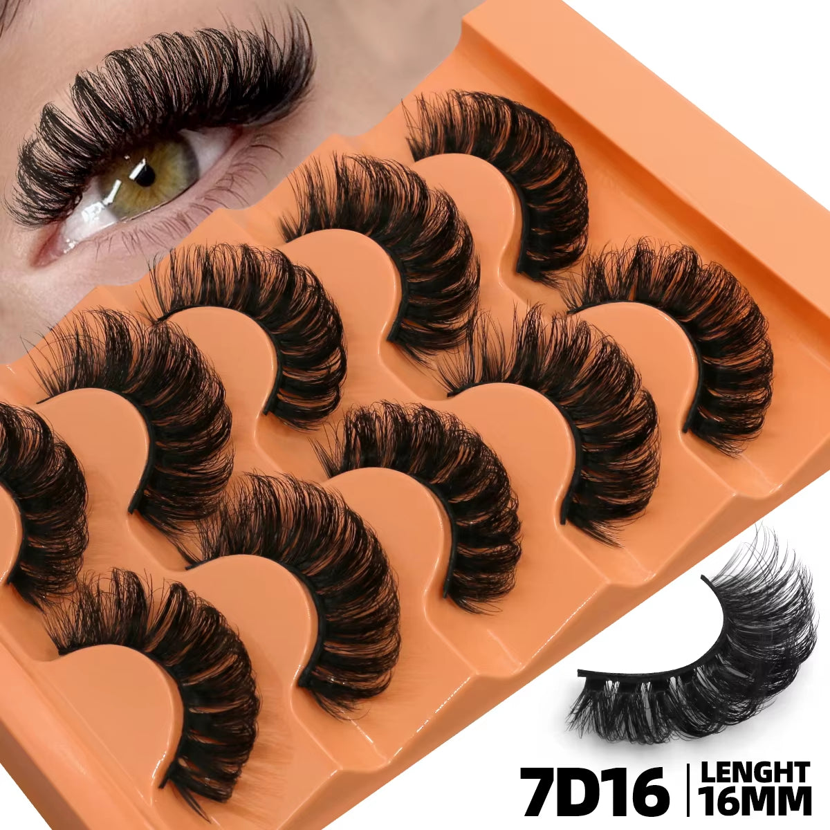 5 Pairs Fluffy Eyelashes 8D Volume False Lashes Strip Lashes Extensions Thick Soft Curly Fake Lashes Makeup