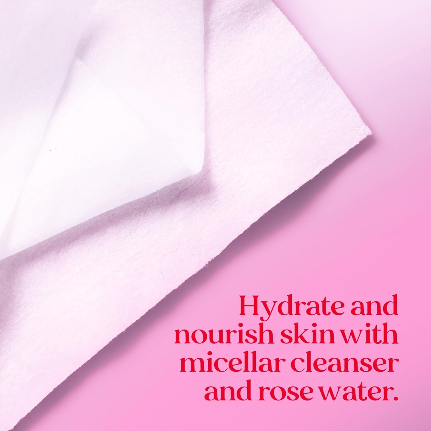 Rose Water Face Wipes, for All Skin Types, Hydrating Micellar Makeup Remover & Facial Cleansing Towelettes, 30 Ct (3-Pack)