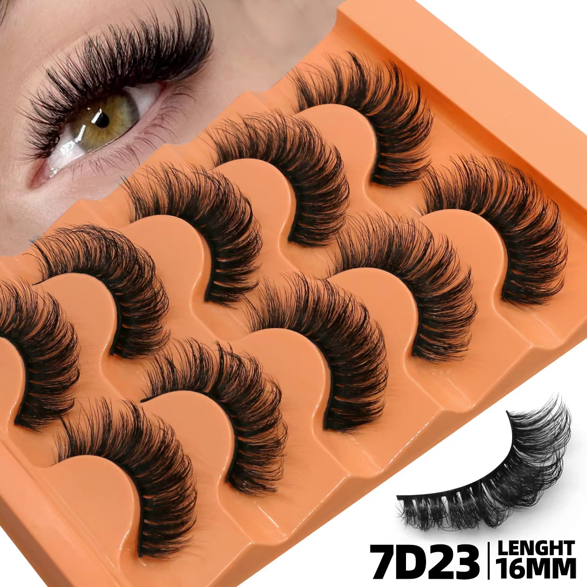 5 Pairs Fluffy Eyelashes 8D Volume False Lashes Strip Lashes Extensions Thick Soft Curly Fake Lashes Makeup