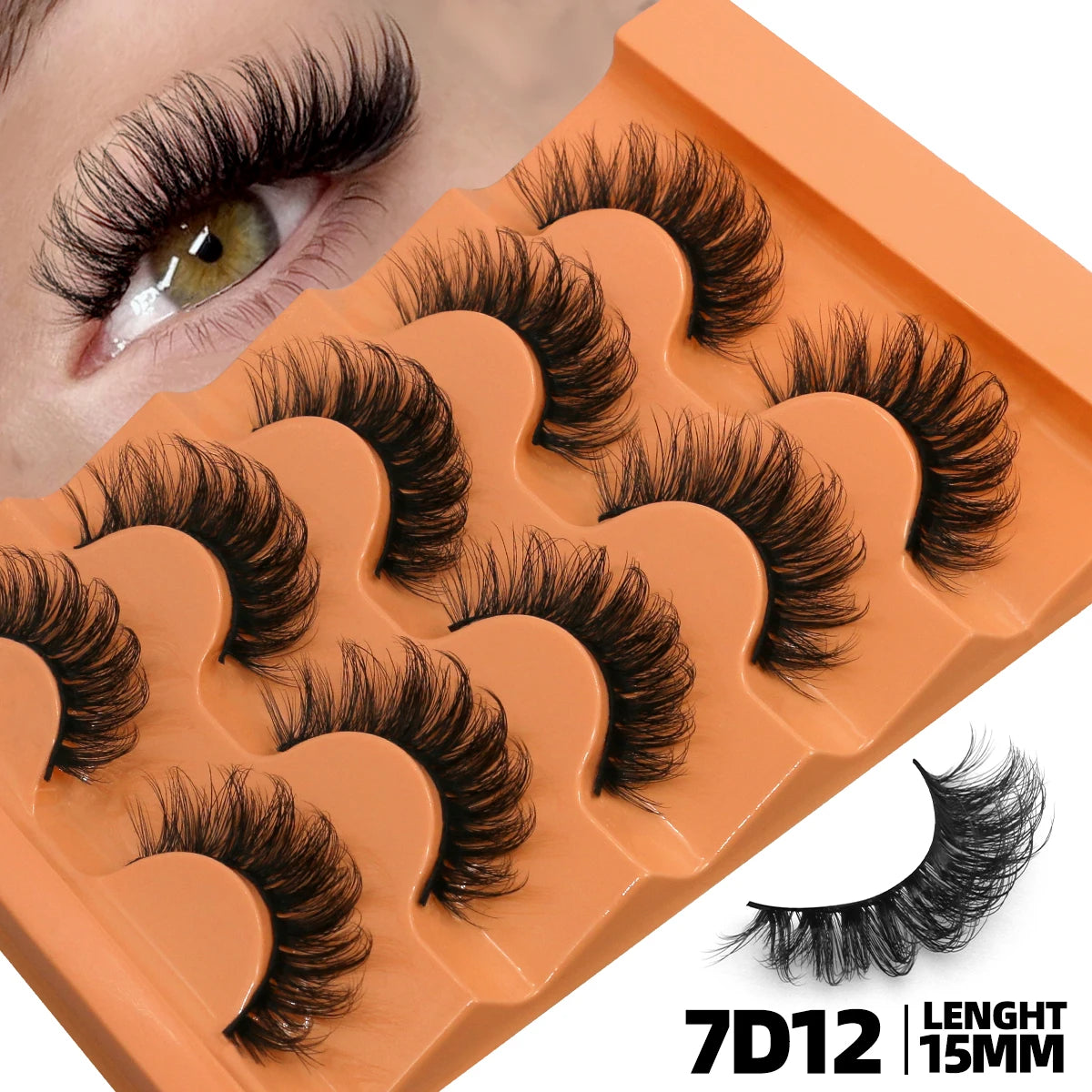 5 Pairs Fluffy Eyelashes 8D Volume False Lashes Strip Lashes Extensions Thick Soft Curly Fake Lashes Makeup