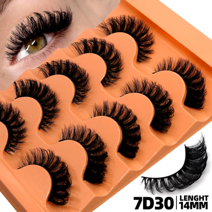 5 Pairs Fluffy Eyelashes 8D Volume False Lashes Strip Lashes Extensions Thick Soft Curly Fake Lashes Makeup