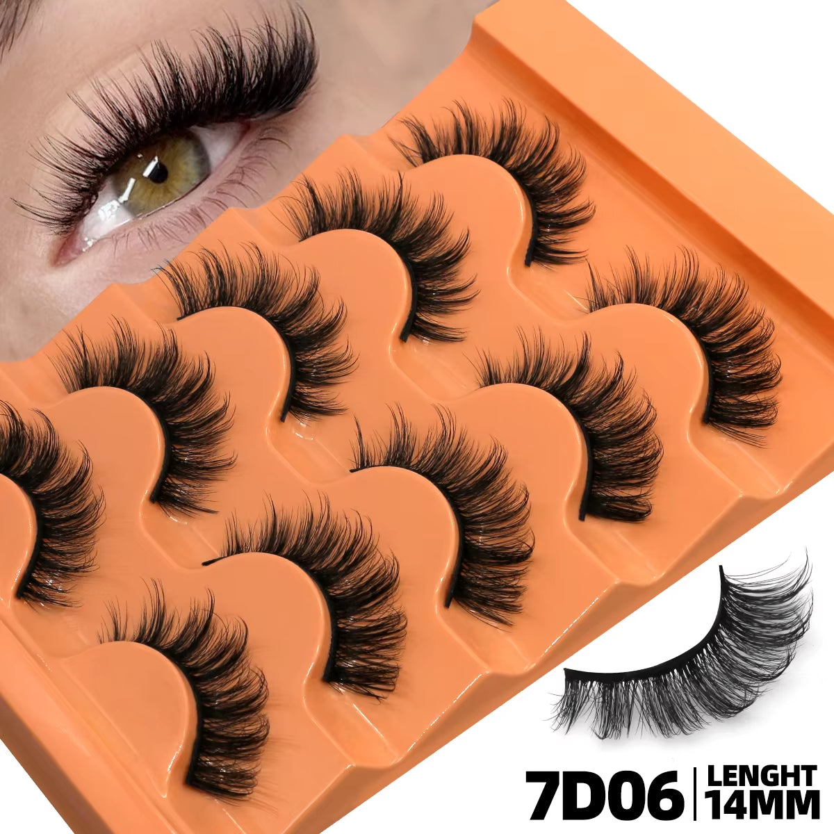 5 Pairs Fluffy Eyelashes 8D Volume False Lashes Strip Lashes Extensions Thick Soft Curly Fake Lashes Makeup