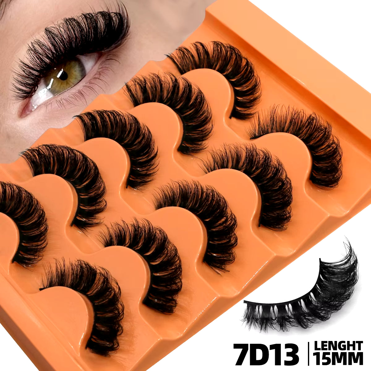 5 Pairs Fluffy Eyelashes 8D Volume False Lashes Strip Lashes Extensions Thick Soft Curly Fake Lashes Makeup