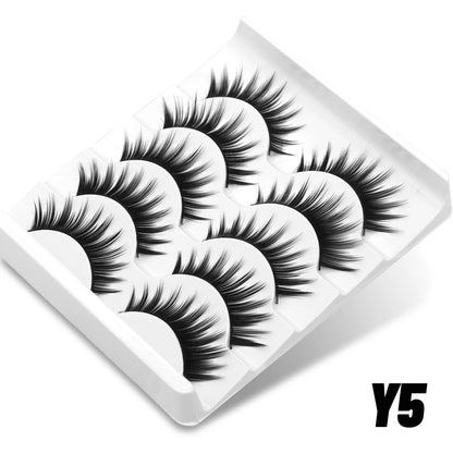 5 Pairs Fluffy Eyelashes 8D Volume False Lashes Strip Lashes Extensions Thick Soft Curly Fake Lashes Makeup