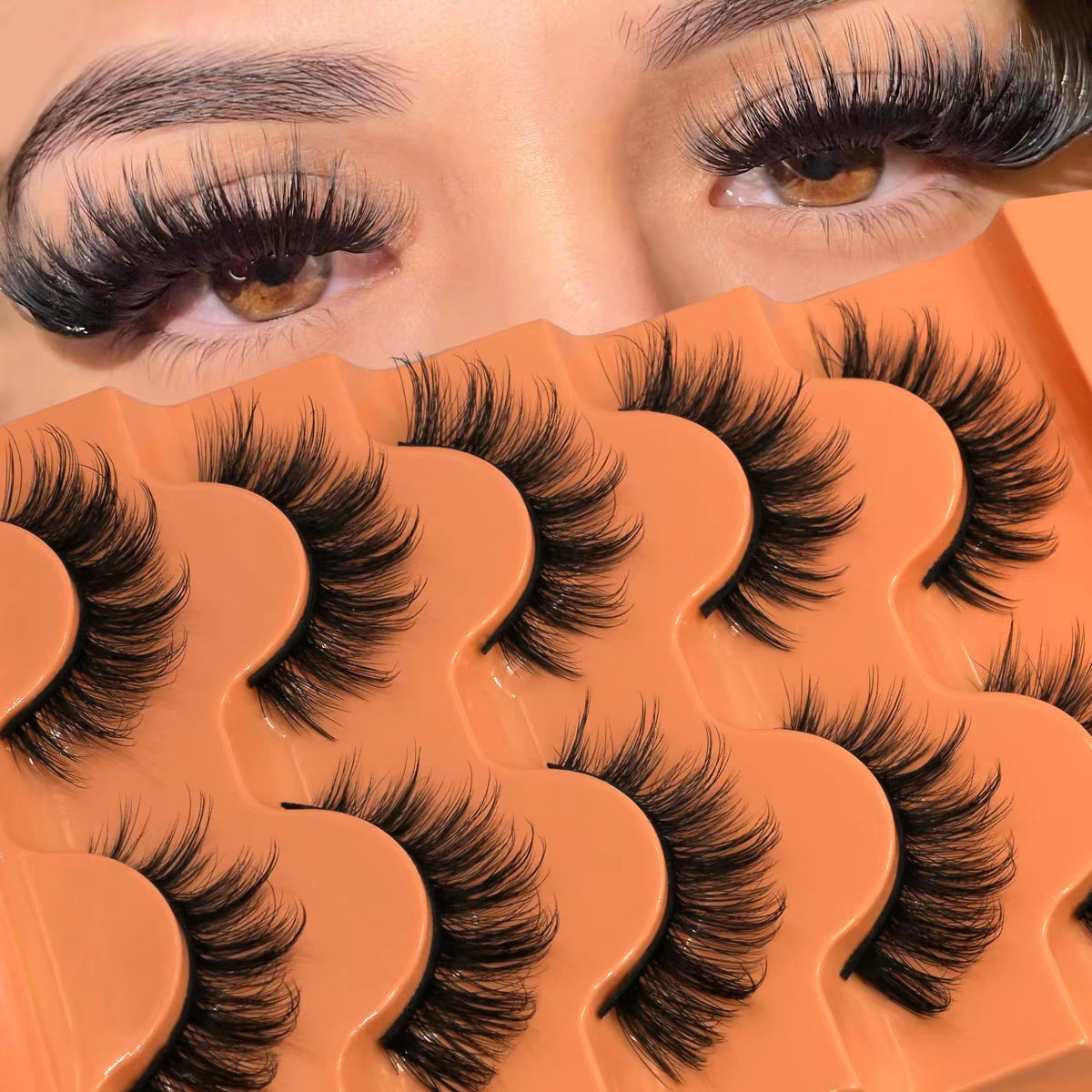 5 Pairs Fluffy Eyelashes 8D Volume False Lashes Strip Lashes Extensions Thick Soft Curly Fake Lashes Makeup